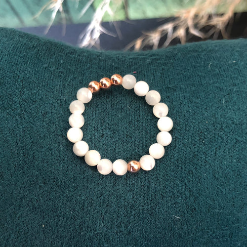 Bague Artémis - Nacre blanche - Intuition - version 1