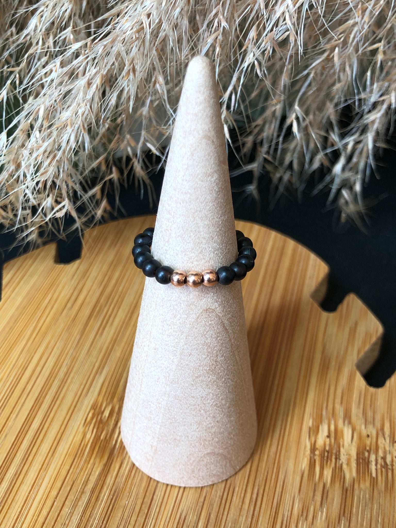 Bague Athéna - Agate noire - Clarté - version 1