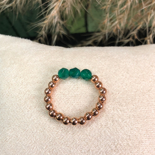 Bague Déméter - Agate verte - Croissance - version 1