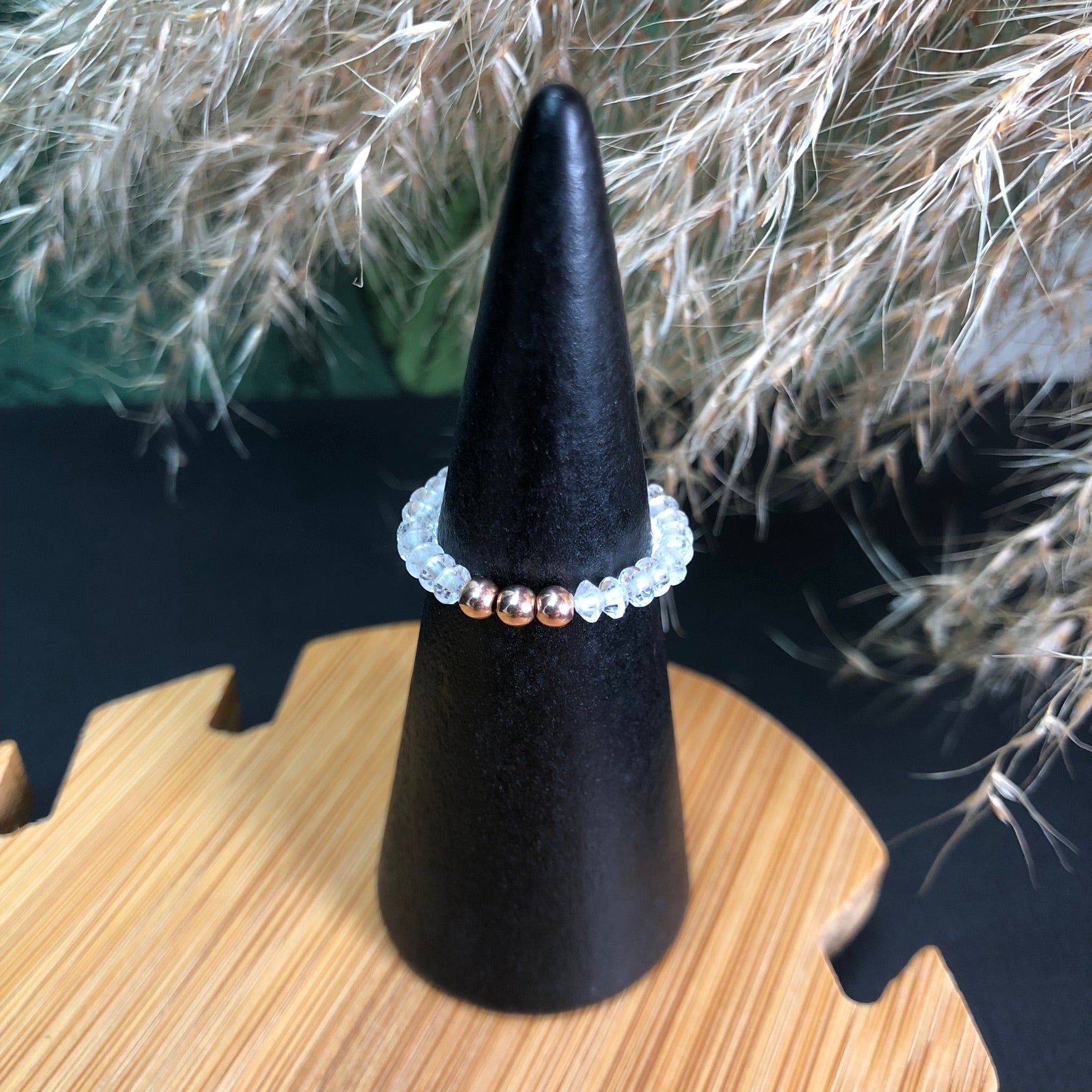 Bague Iris - Cristal de roche - Alignement - version 1