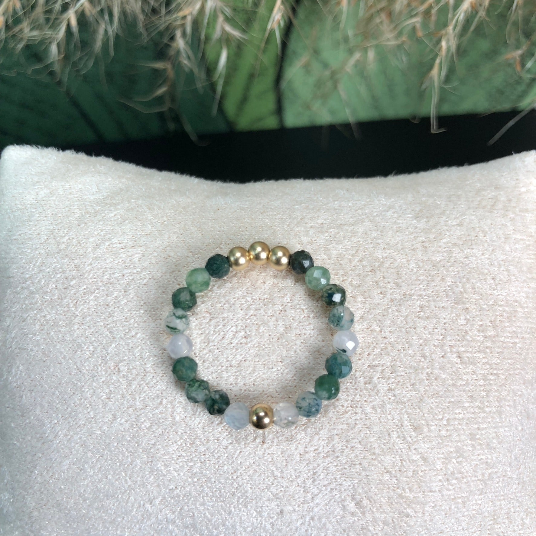 Bague Ostara - Agate mousse - Renouveau - version 1