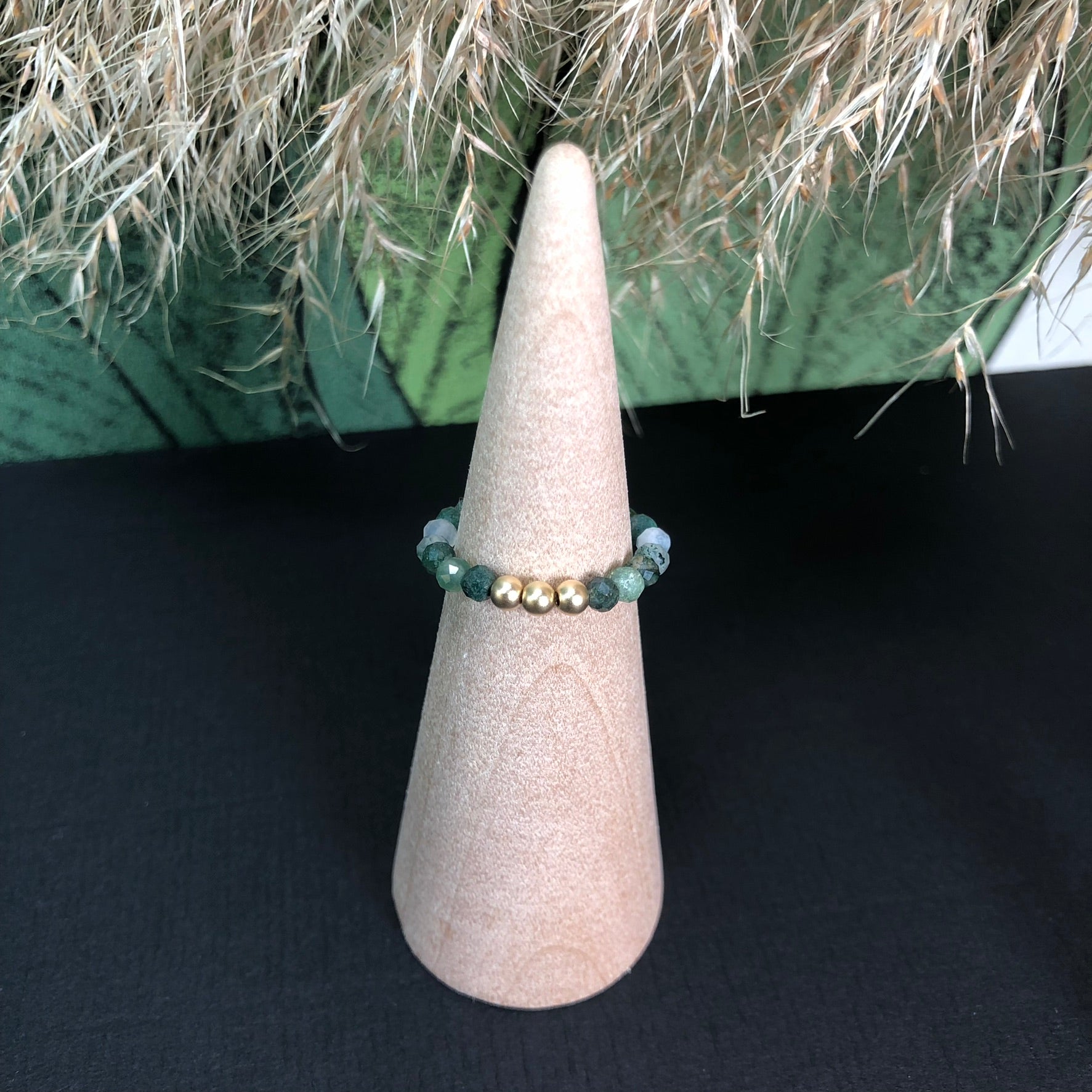 Bague Ostara - Agate mousse - Renouveau - version 1