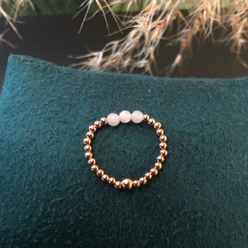 Bague Aphrodite - Quartz rose - Amour - version 2