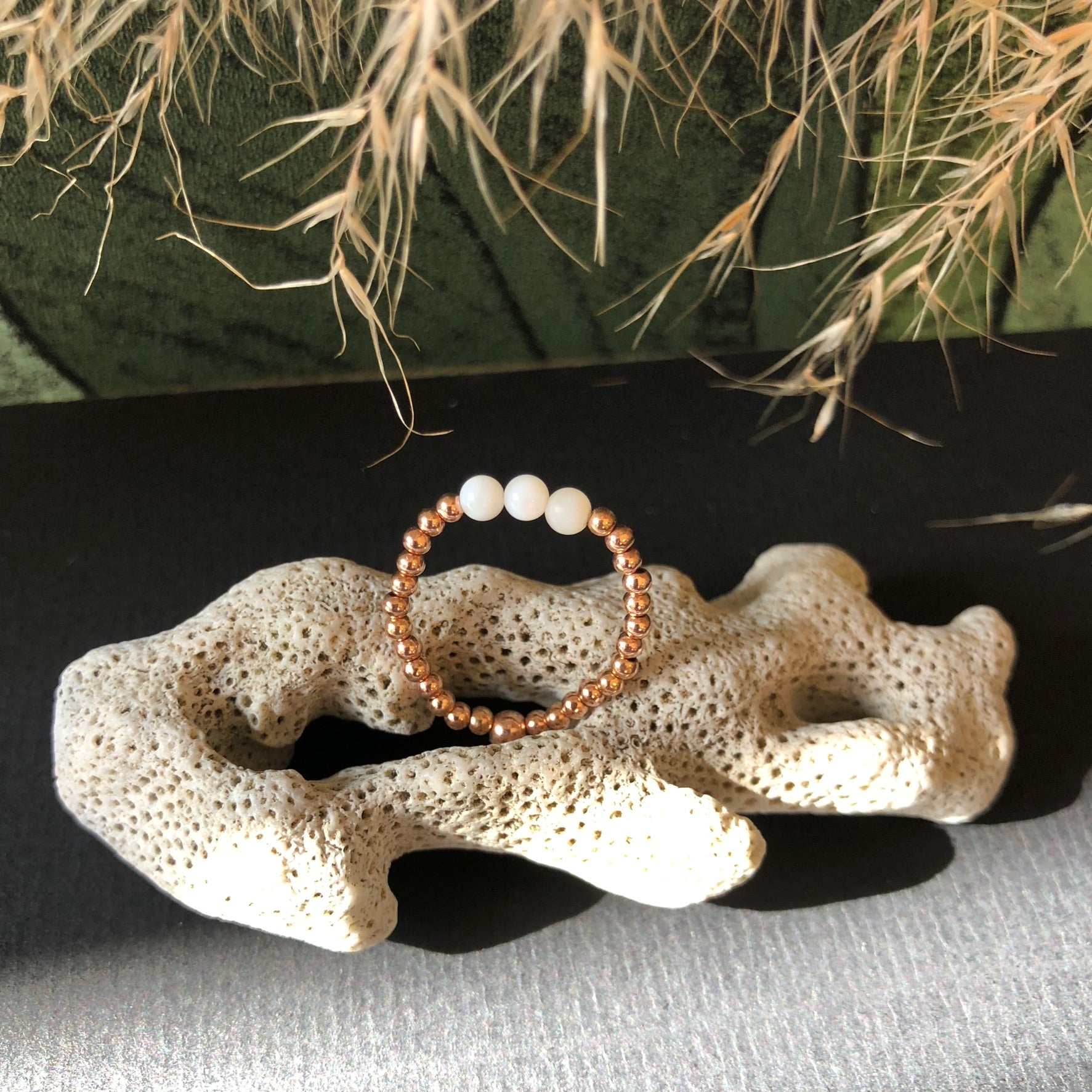 Bague Artémis - Nacre blanche - Intuition - version 2
