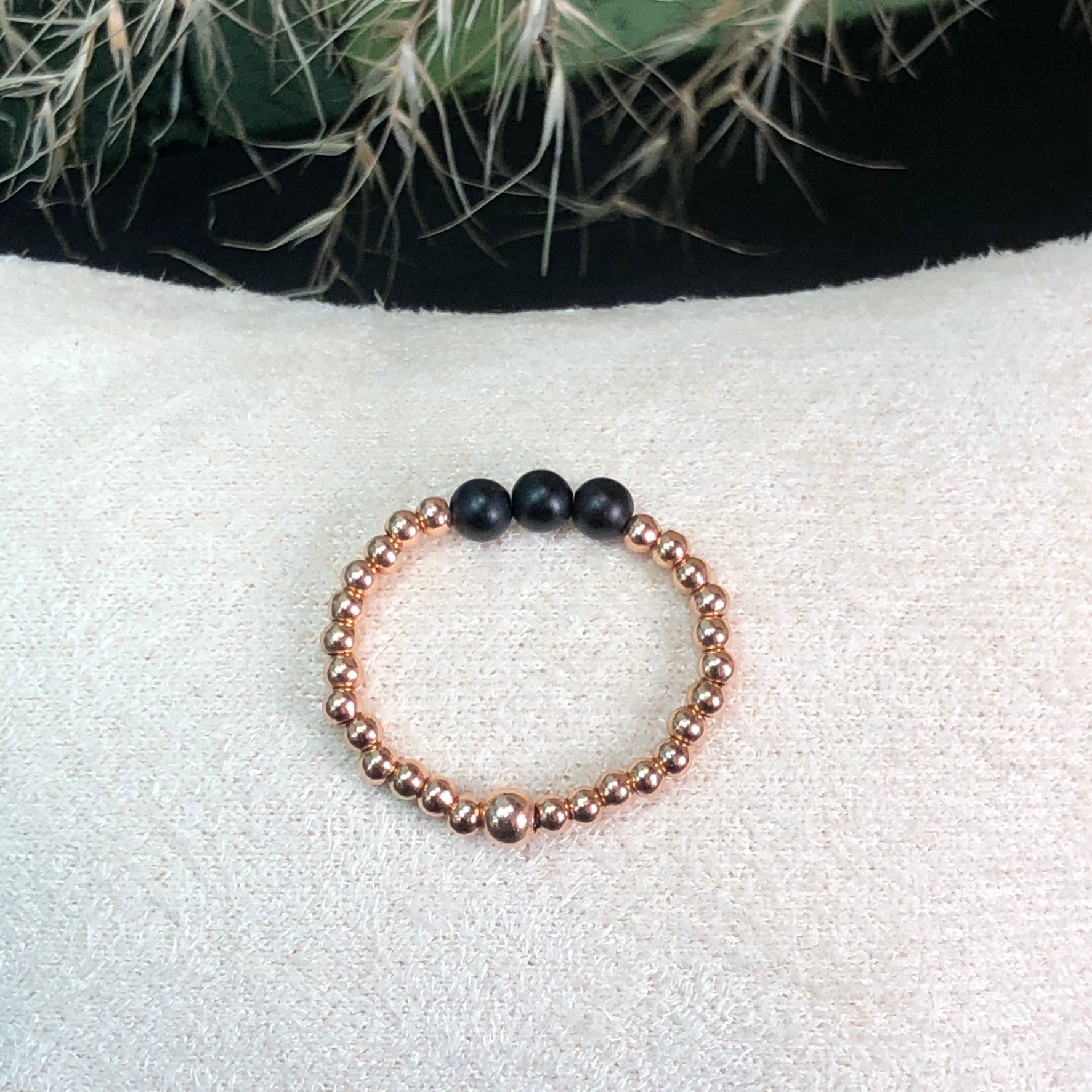 Bague Athéna - Agate noire - Clarté - version 2