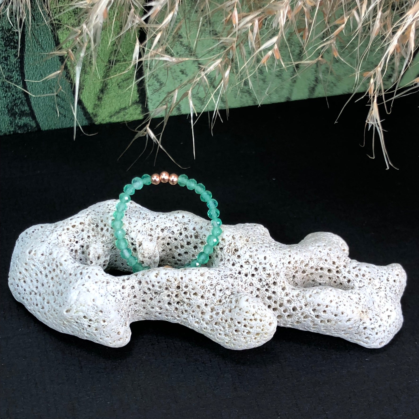 Bague Déméter - Agate verte - Croissance - version 2