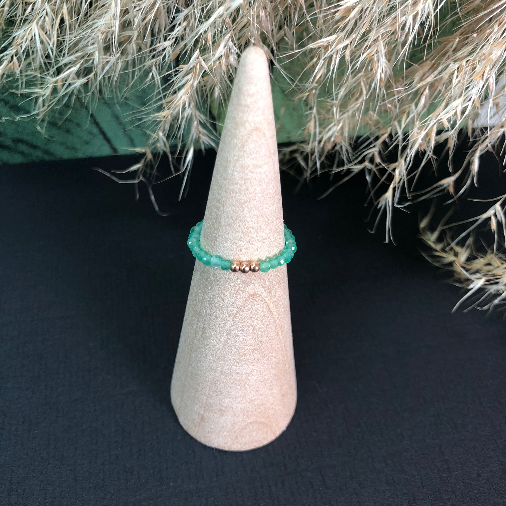 Bague Déméter - Agate verte - Croissance - version 2