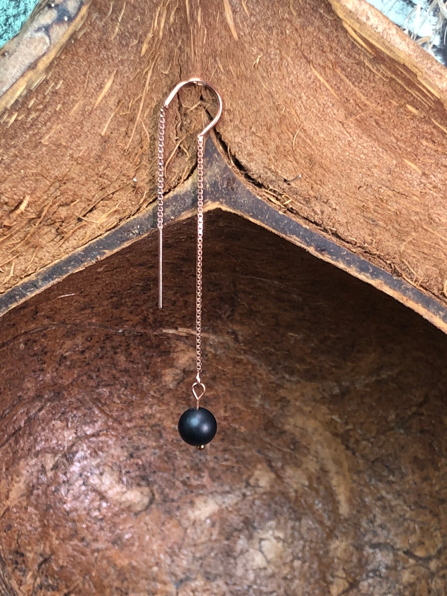 Boucle d'oreille Athéna - Agate noire - Clarté - 1 perle
