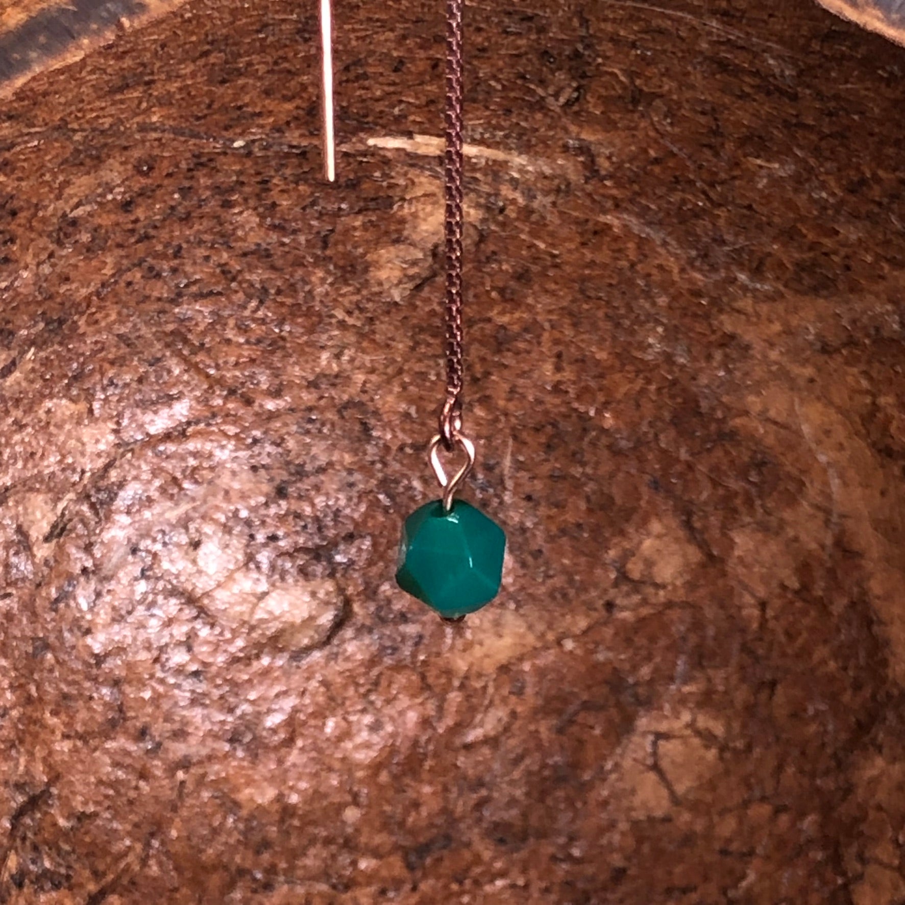 Boucle d'oreille Déméter - Agate verte - Croissance - 1 perle