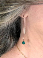 Boucle d'oreille Déméter - Agate verte - Croissance - 1 perle