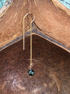Boucle d'oreille Gaïa - Jaspe vert - Ancrage - 1 perle