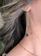 Boucle d'oreille Gaïa - Jaspe vert - Ancrage - 1 perle