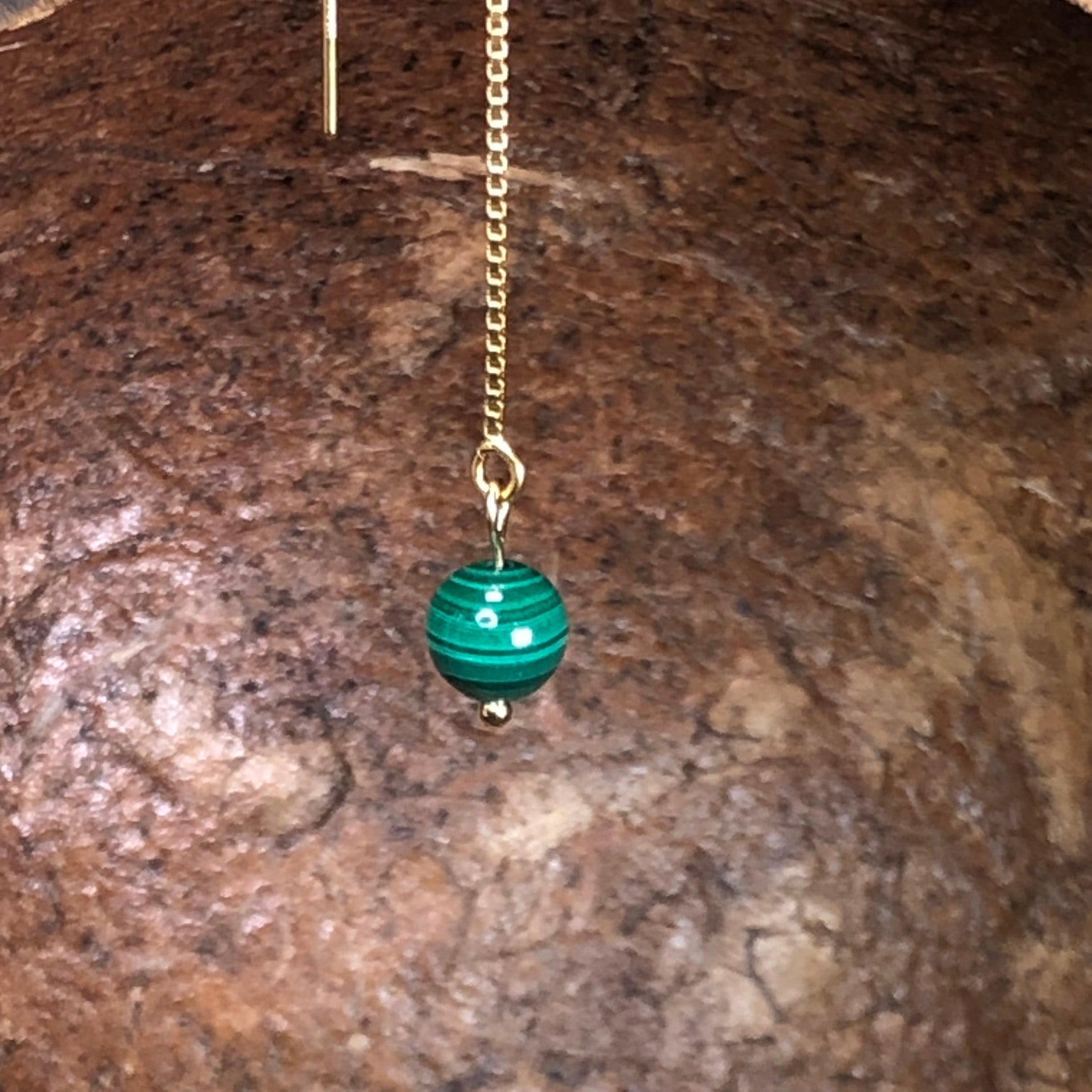 Boucle d'oreille Hathor - Malachite - Transformation - 1 perle