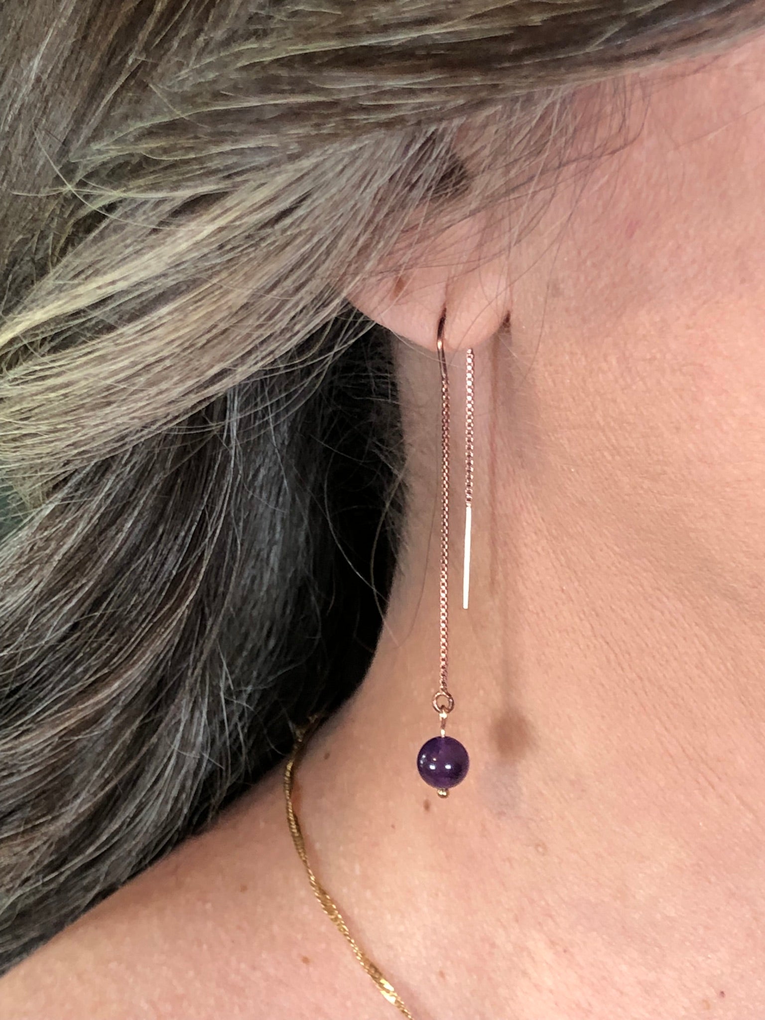Boucle d'oreille Hécate - Améthyste - Vision - 1 perle