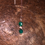 Boucle d'oreille Déméter - Agate verte - Croissance - 3 perles
