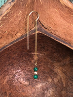 Boucle d'oreille Hathor - Malachite - Transformation - 3 perles