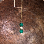 Boucle d'oreille Hathor - Malachite - Transformation - 3 perles