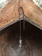 Boucle d'oreille Iris - Cristal de roche - Alignement - 3 perles