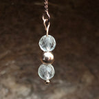 Boucle d'oreille Iris - Cristal de roche - Alignement - 3 perles