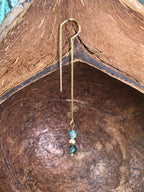 Boucle d'oreille Ostara - Agate mousse - Renouveau - 3 perles