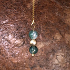 Boucle d'oreille Ostara - Agate mousse - Renouveau - 3 perles
