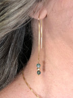Boucle d'oreille Ostara - Agate mousse - Renouveau - 3 perles