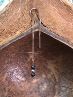 Boucle d'oreille Athéna - Agate noire - Clarté - 3 perles