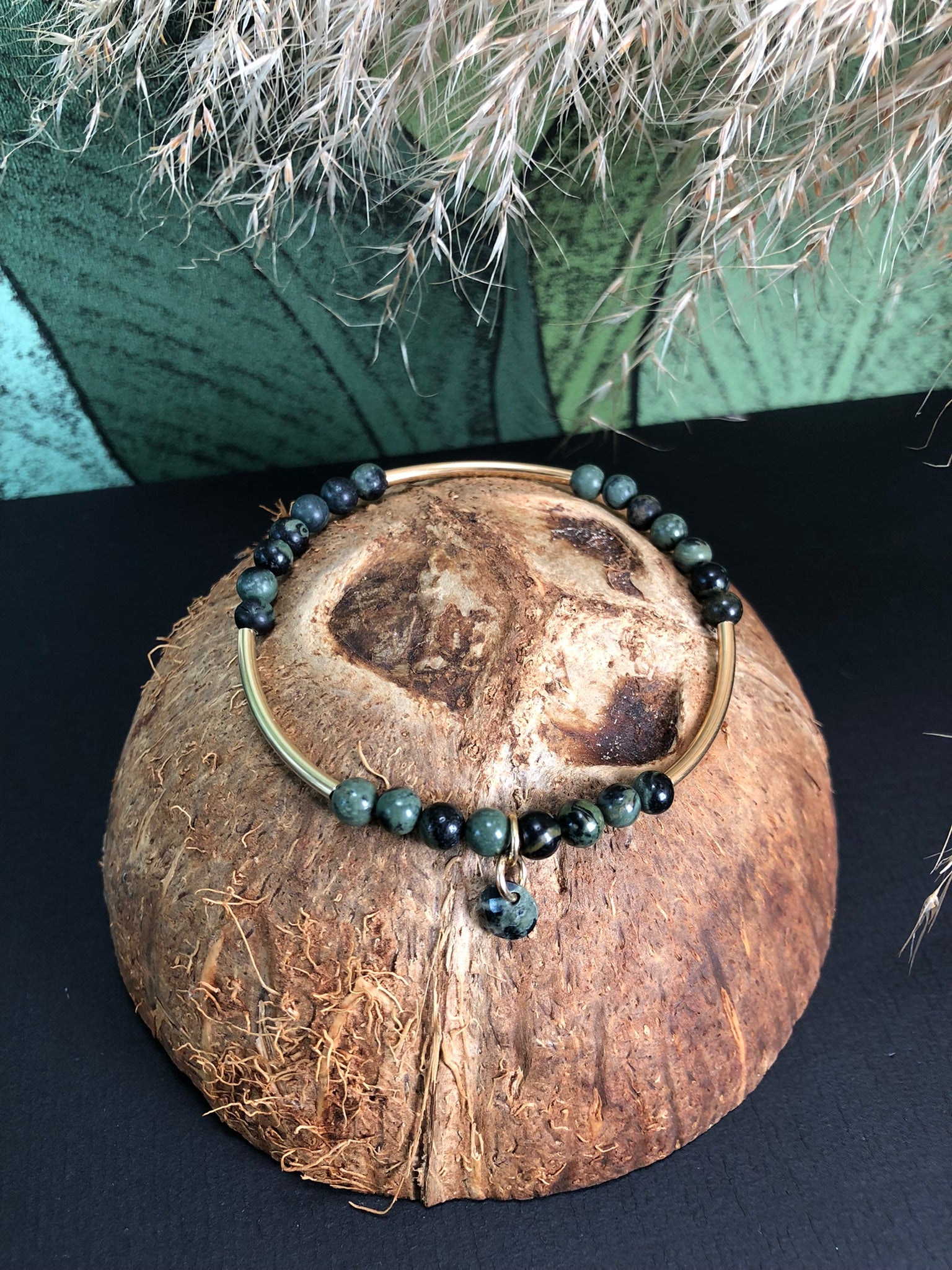 Bracelet Gaïa - Jaspe vert - Ancrage