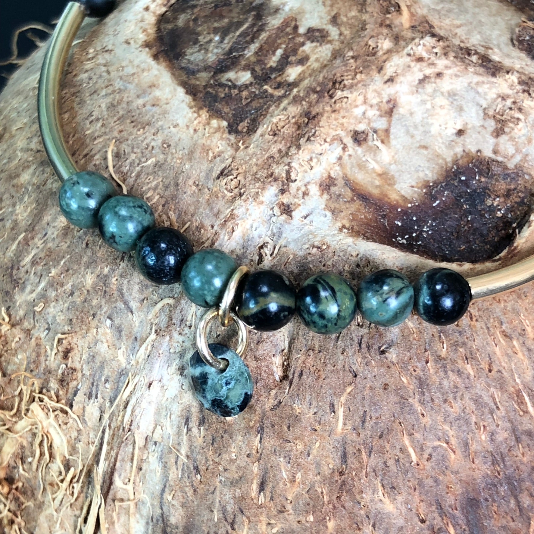 Bracelet Gaïa - Jaspe vert - Ancrage