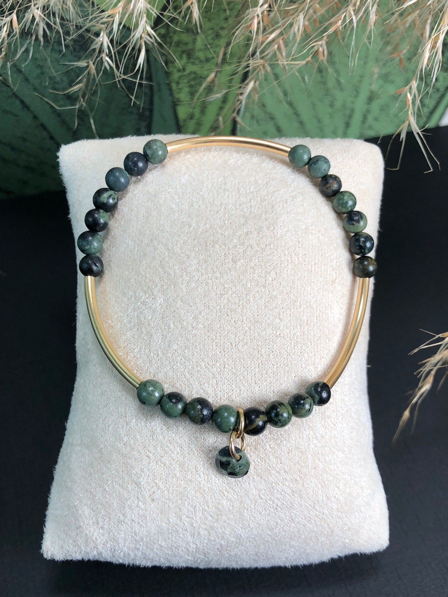 Bracelet Gaïa - Jaspe vert - Ancrage