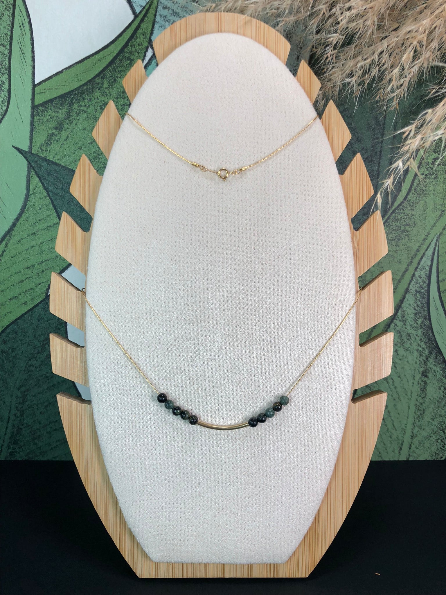 Collier Gaïa - Jaspe vert - Ancrage